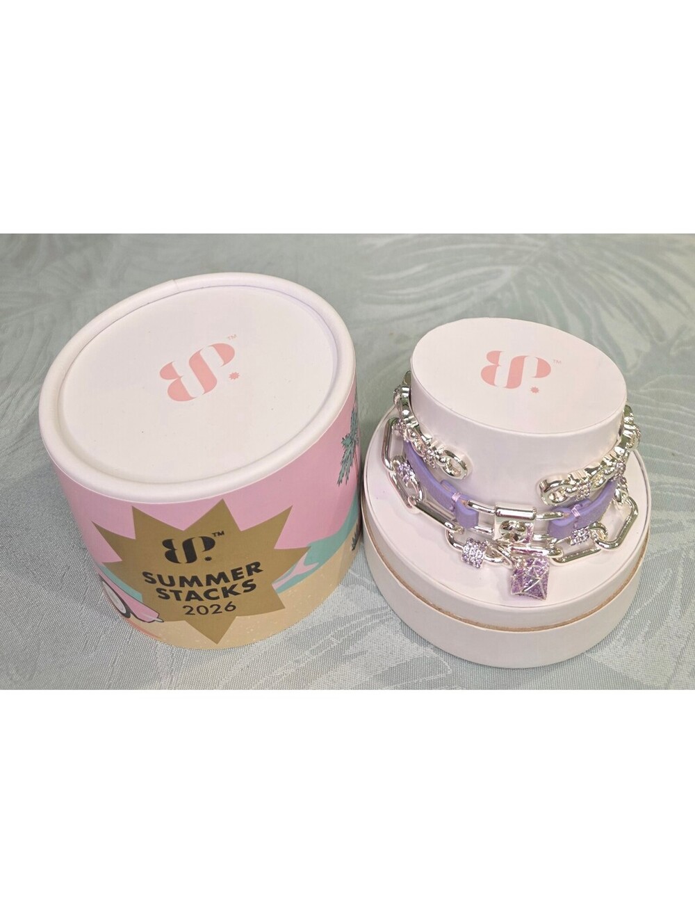 Bomb Party Silver Plated Charm Bracelet with Lab Created Stones and Charms